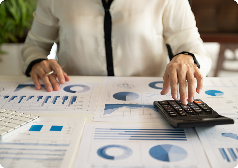 Analyzing data with charts and calculator